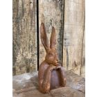 Gusseisenfigur Hasenbüste, Höhe 20 cm, Hase, Hasenfigur, Hasenfigurine, Gusseisenhase, Gusseisentier, Tierfigur, Tierbüste, Gartenfigur