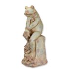 Kunststeinfigur Frosch in Denkerpose, Höhe 76 cm, Gartenfigur, antiker Stil, AN ANTIQUE STYLE MGO SCULPTURE OF "THE THINKING FROG"