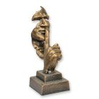 Gusseisenfigur Der Flüsterer, bronzefarben, Höhe 27,7 cm, A CAST IRON SCULPTURE CALLED THE WHISPERER - BRONZE LOOK