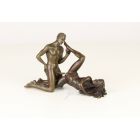 Erotische Bronzefigur, Paar aus Mann und Frau, Erotikfigur, A PAIR OF EROTIC BRONZE SCULPTURES