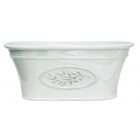 Kunststoffgefäß Olive, recycelt, Jardiniere, oval, weiß, Übertopf, Gartengefäß, Blumenschale