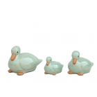 Entenfiguren - glasierte Terracotta - lindgrün - 3 Größen