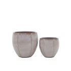 Pflanztopf Plurelle Wave, glasiert, rund, Farbe Cappuccino