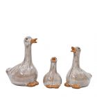 Entenfiguren, H. 16/22/26 cm, Terracotta, glasiert, cappuccino, Royal Garden, Gartenfigur, Gartendeko