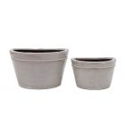 Wandtopf Home & Garden, glasiert, halbrund, Farbe Cappuccino, Gartengefäß, Pflanztopf, Hängetopf