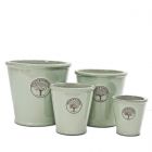 Blumenkübel Home & Garden, glasiert, rund, lindgrün, Gartenkeramik, Pflanztopf, Übertopf