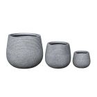 Pflanztopf StoneLine, Steinoptik, Zement-Fiberglas, rund, steingrau, Blumentopf, Gartengefäß