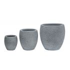Pflanztopf StoneLine, Steinoptik, Zement-Fiberglas, rund, steingrau, Blumentopf, Gartengefäß