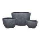 Blumentopf RusticLine - Fiberzement- dreieckig - schwarz