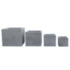Pflanzkasten StoneLine, Steinoptik, Zement-Fiberglas, viereckig, steingrau, Blumenkasten, Gartengefäß, Vierecktopf, Cube