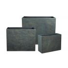 Blumenkasten MetallicLine - Fiberzement - Rechteckform - Farbe Antra/Gold