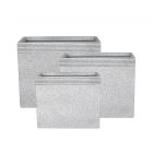 Hochkasten, StoneLine, Steinoptik, Zement-Fiberglas, rechteckig, steingrau, Pflanzkasten, Blumenkasten, Gartengefäß, Rechtecktopf