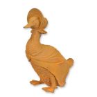Entenfigur mit Hut und Mantel , H. 36,4 cm, Gusseisen, rostige Oberfläche, Tierfigur, Dekofigur, A RUSTY CAST IRON FIGURINE OF MOTHER GOOSE