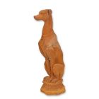 Englischer Windhund, H. 79,2 cm, Gusseisen, rostig, Gartenfigur, Hundefigur, A RUSTY CAST IRON SCULPTURE OF A WHIPPET