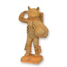 Kleine Katzenfigur, H. 22,9 cm, Gusseisen, rostig, Katze im Astronauten-Anzug, Dekofigur, Gartenfigur, A RUSTY CAST IRON FIGURINE OF ASTRO-CAT