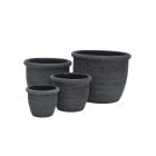 Blumentopf Painted Dusty Black, rund, schwarz, Übertopf, Pflanztopf, Gartengefäß