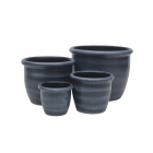 Blumentopf Painted Cloudy Black, rund, schwarz, Übertopf, Pflanztopf, Gartengefäß