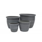 Blumentopf Painted Cloudy Grey, rund, grau, Übertopf, Pflanztopf, Gartengefäß