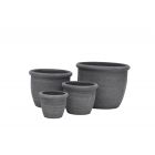 Blumentopf Painted Dusty Grey, rund, grau, Übertopf, Pflanztopf, Gartengefäß