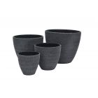 Blumentopf Painted Dusty Black, rund, Übertopf, Pflanztopf, Gartengefäß