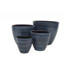 Blumentopf Painted Cloudy Black, rund, schwarz, Übertopf, Pflanztopf, Gartengefäß