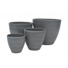 Blumentopf Painted Dusty Grey, rund, grau, Übertopf, Pflanztopf, Gartengefäß