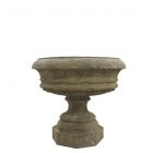 Naturstein, Schale mit Fuß, Pflanzschale, Wasserschale, Steinschale