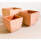 Galestro Terracotta, Vaso Quadrato, schlichter Vierecktopf, Blumentopf, Terracottatopf