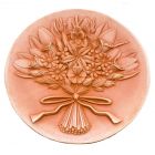 Galestro Terracotta, Piatto Stagioni Fiori, Wandbild Blumenstrauß, rund, Dekoration, Relief, Blumendekor