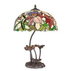 Tischlampe im Tiffany-Stil, H. 59.5 cm, rund, Blumendekor, Tiffanylampe, Tischlampe, Lampe, Leuchte, A TIFFANY STYLE TABLE LAMP