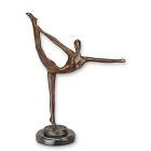 Moderne Bronzefigur turnende Frau, H. 41,6 cm, Frauenaktfigur, A MODERNIST BRONZE SCULPTURE OF A FEMALE DANCER