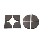 Fuß 1/4 Kreis, Terracotta, dreieckig, Farbe Antikbraun, Fußuntersetzer, Dreiecksfuß, 1 Stück