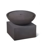 Ceru Brunnenschale Ø 70 cm, Sockel L. 55 cm, LED-Beleuchtung, Pumpensystem, EasyLite, Fiberglas, Farbe Antikbraun, Gartenbrunnen