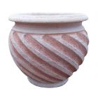 Galestro Terracotta, Cachepot manico e coste, runder Pflanztopf, Blumentopf, Vase