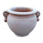 Galestro Terracotta, Cachepot con manici, runder Pflanztopf, Blumentopf, Vase