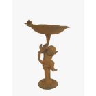 Gusseisen Vogelbad mit Engelfigur, Vogeltränke, Gartendekoration