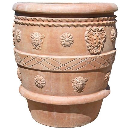 Impruneta Terracotta, Conca Snella Antica, runder Pflanztopf, Blumentopf, Becken