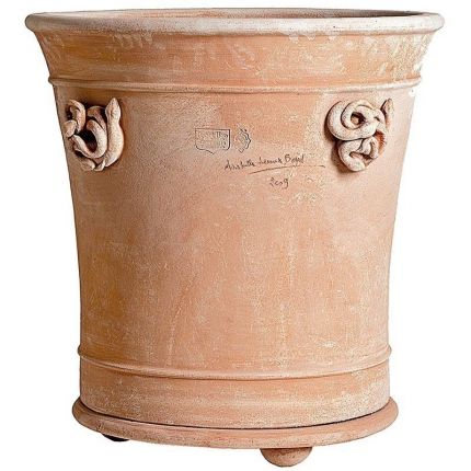 Impruneta Terracotta, Snake Pot designed by Arabella Lennox Boyd, runder Pflanztopf, Blumentopf, Vase