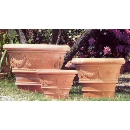 Impruneta Terracotta, Cassetta scannellata, rechteckiges Pflanzgefäß