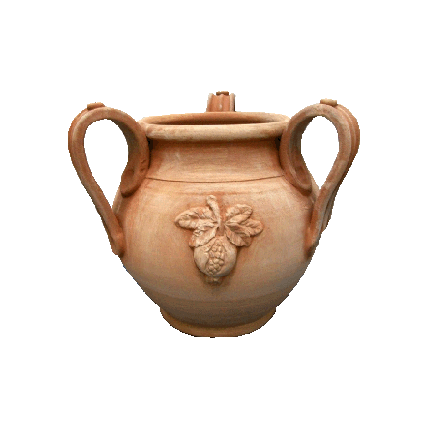Galestro Terracotta Dekorationsgefäß – Vaso Per Tavolo Con Melograno – H 43 × D 48 cm