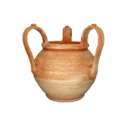 Galestro Terracotta Dekorationsgefäß – Vaso Per Tavolo Liscio – H 48 × D 50 cm