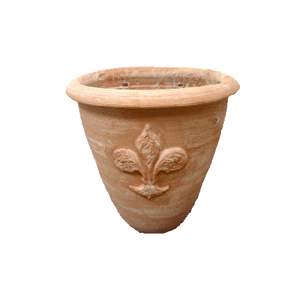 Galestro Terracotta Wandgefäß – Tasca Da Parete Con Giglio – H 60 × D 50 × L 60 cm