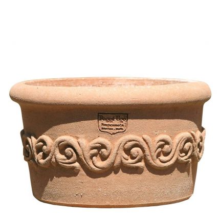 Impruneta Terracotta, Cilindro fascia Fiorentina, Runder Pflanztopf, Blumentopf, Vase