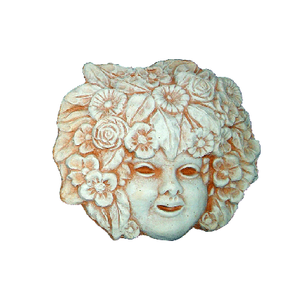 Galestro Terracotta Terracotta-Dekoration – Maschera Primavera – H 18 × D 19 cm
