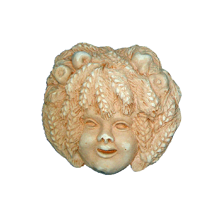Galestro Terracotta Terracotta-Dekoration – Maschera Estate – H 17 × D 18 cm