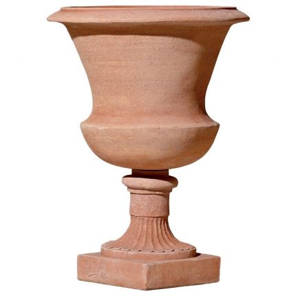 Impruneta Terracotta, Alzata Liscia, schlichter Pokal, Vase