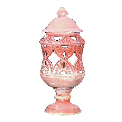 Galestro Terracotta Leuchte – Coprilampada Rocchetto Arabesco – H 80 × D 33 cm