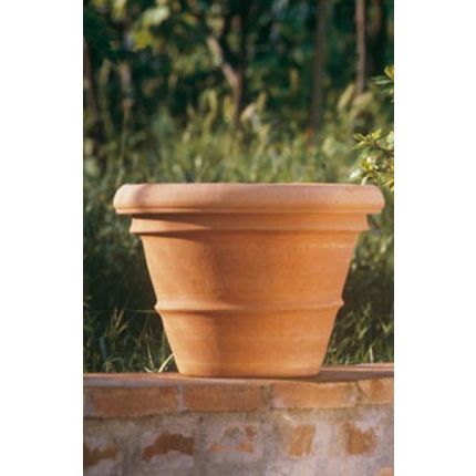 Impruneta Terracotta, Vaso liscio, rundes Pflanzgefäß 