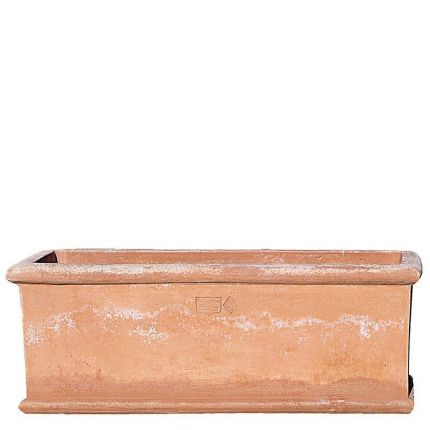 Impruneta Terracotta, Cassetta orlo tondo liscia, Blumengefäß, Blumentopf