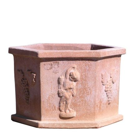 Impruneta Terracotta, Cassetta esagonale, Blumengefäß